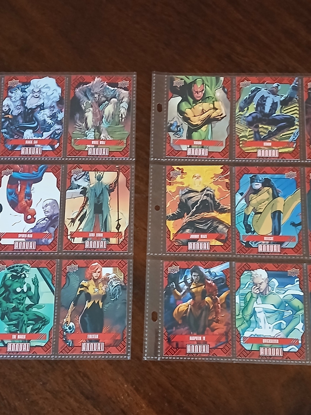 18 Card Lot-Marvel Card Binder Pages with Red Borders 2023-24 Marvel Annual
